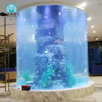 Personnalisé Beauté Maison LED Acrylique Aquarium Tube Poisson Colonne Aquarium à Vendre