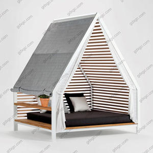 Lit de soleil de jardin en aluminium, petit lit de jour extérieur avec coussins pour utilisation en hôtel - Product Image 6