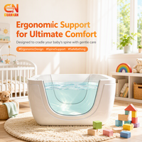 Baignoire Spa Bébé en Acrylique avec Fenêtre Transparente, Bassin d'Hydrothérapie pour Nourrissons, Piscine Bébé pour Salon de Puériculture et Crèche