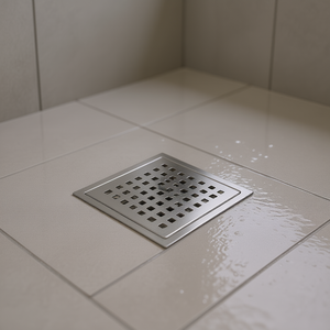 Desagüe de Ducha Cuadrado Moderno de 6 Pulgadas, Acero Inoxidable, Acabado Níquel Cepillado, para Hoteles - Product Image 2