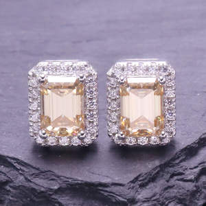 Pendientes de Bola de Moissanita Plateados con Engaste de Garra para Mujer, Joyería de Compromiso y Boda - Product Image 5