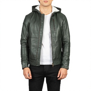 Chaqueta de Cuero PU sin Capucha para Hombre de ELYSIAN INDUSTRIES, Cierre Frontal con Cremallera, Color Sólido, Corte Ajustado, Ropa de Invierno, 100% Cuero - Product Image 5