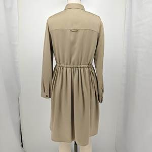 ALBBCBS011 Ladies 55% for 45% Cotton Twill Shirt Collar <b>Dress</b> Chest <b>Pocket</b> Button Drawstring Waist Natural Waistline Washable - Product Image 5
