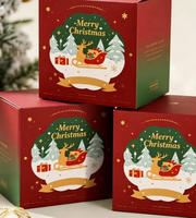 Boîte cadeau pliante carrée personnalisée pour bougies, bonbons, cadeaux de Noël, boîte en papier pour cadeaux de Noël
