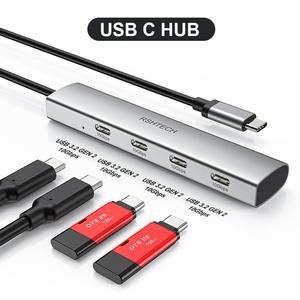 <span class=keywords><strong>Hub</strong></span> USB-C RSHTECH 4 ports 10 Gbps, uniquement données, <span class=keywords><strong>hub</strong></span> USB 3.1, adaptateur multiport compatible avec ordinateur portable, claviers, smartphones, tablettes - Product Image 2