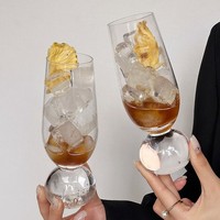 Verre à boire de luxe transparent à fond sphérique, flûte à champagne sans pied personnalisée, verre à bière pétillante et à champagne