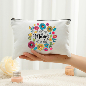 La Mejor Mamá del Mundo, Bolsa <span class=keywords><strong>de</strong></span> Maquillaje Personalizada con Diseño Español, Bolsa <span class=keywords><strong>de</strong></span> Viaje para Artículos <span class=keywords><strong>de</strong></span> Aseo, Bolsa <span class=keywords><strong>de</strong></span> Cosméticos - Product Image 1