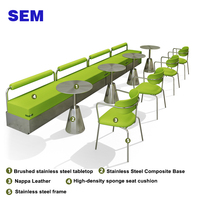 Conjunto de Mesa, Silla y Banco de Estilo Industrial SEM para Cafetería, Asiento de Acero Inoxidable, Combinación de Sofá para Hoteles, Muebles para Cafeterías