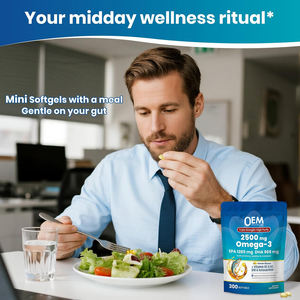 2500mg Omega 3 kapsul softgel dengan 1285mg EPA DHA Vitamin D3 K2 Q10 suplemen astrxanthin mendukung kesehatan imun otak Jantung - Product Image 6