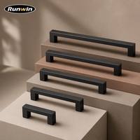 Accessoires de quincaillerie de cuisine et de chambre à coucher OEM modernes en aluminium noir carré 96 128 160 mm pour armoires, commodes et tiroirs