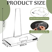 Support de Présentation Pliable Portable en Acrylique de 8 Pouces avec Base Carrée Transparente pour Table et Bureau à Domicile