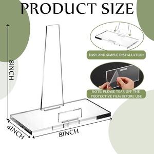 Support de Présentation Pliable <span class=keywords><strong>Portable</strong></span> en Acrylique de 8 Pouces avec Base Carrée Transparente pour <span class=keywords><strong>Table</strong></span> et Bureau à Domicile - Product Image 2
