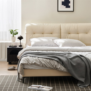 116158 Quanu, Nuevo Modelo, Cama de Cuero Auténtico de 1.5m 1.8m, Marco de Cama Queen, Cama de Matrimonio, Camas Modernas - Product Image 3