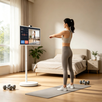 Pantalla Inteligente Interactiva con Soporte Giratorio de 360 Grados de 32 Pulgadas, Pantalla LCD con Batería para Señalización Digital en Dormitorios, Salas de Estar, Educación, Tiendas Minoristas