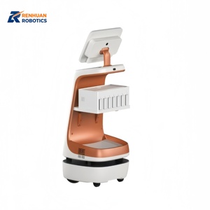 Robot de service <span class=keywords><strong>humanoïde</strong></span> Robint Greeting Robot, 4G/5G Wi-Fi, contrôle par application Android, charge automatique, autonomie de 6 à 8 heures, navigation laser - Product Image 1