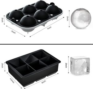 Grand fabricant de boules <span class=keywords><strong>Macallan</strong></span> pour le vin et le whisky Réutilisable Grand bac à glaçons en silicone 6 ronds Moule à grille pour congélateur - Product Image 5