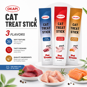 Friandises crémeuses pour chats à haute teneur en humidité, 15g, saveurs poulet, thon, saumon, aliments humides pour chats, snacks, OEM, marque privée, directement de l'usine - Product Image 1