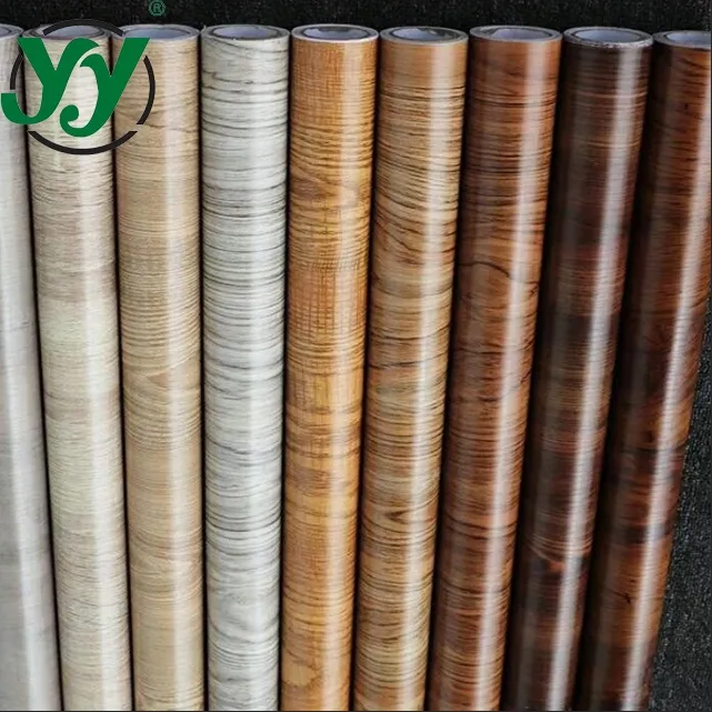 PVC Wooden Textured Decorative Foil Vinyl Self Adhesive Lamination Film for MDF Furniture