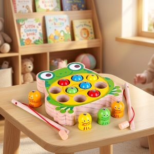 Juguete de Pesca Magnético de Madera Montessori, Rompecabezas de Animales de Dibujos Animados, Juego de Mesa para Niños, Bloques Educativos Tempranos, Cubo de Actividades - Product Image 2