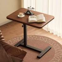 Table d'ordinateur portable pliable mobile à roues invisibles bureau de chevet pour la maison en bois métal salon canapé utilisation aluminium bambou hôtels