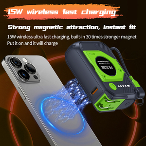 แบตเตอรี่สำรองแบบพกพาขนาด10000มิลลิแอมป์ชั่วโมงพร้อมระบบชาร์จเร็วความจุสูงแบบ2-in-1เครื่องชาร์จเร็วไร้สายแบบมีสายที่ชาร์จแบตเตอรี่สำรอง - Product Image 4