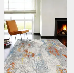 High quality stock Wilton Luxury printed living room floor decorative rugs Carpet with silk and polyester