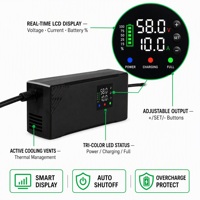 Chargeur de batterie au lithium réglable KSPOWER C2 OEM 48V 8A 54.6V 13S intelligent et rapide pour vélo électrique et trottinette électrique, 5 prises universelles 600W 90%