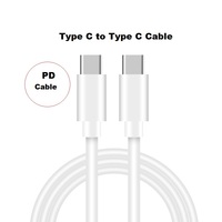 Câble de charge rapide USB-C vers PD 20W/60W avec matériau TPE, prise EU/US pour téléphones iPhone