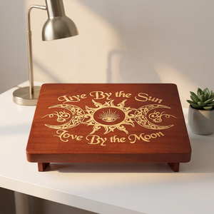Mesa <span class=keywords><strong>de</strong></span> Altar <span class=keywords><strong>de</strong></span> Madera Ecológica para Meditación, <span class=keywords><strong>Brujería</strong></span> (Wicca) y Uso Budista con Grabado - Product Image 2
