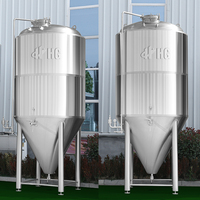 Cuve de Fermentation de Bière HG avec Enveloppe Glycolée, Conception Conique, Capacité 2000-3000L, 220/380V, Équipement de Fermentation Contrôlé par PLC