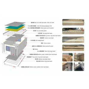 Casa Contenedor Plegable Prefabricada Boda, Panel Sándwich, Diseño Moderno, 20FT/40FT, Personalizable para Hotel, Oficina, Casa Móvil - Product Image 2