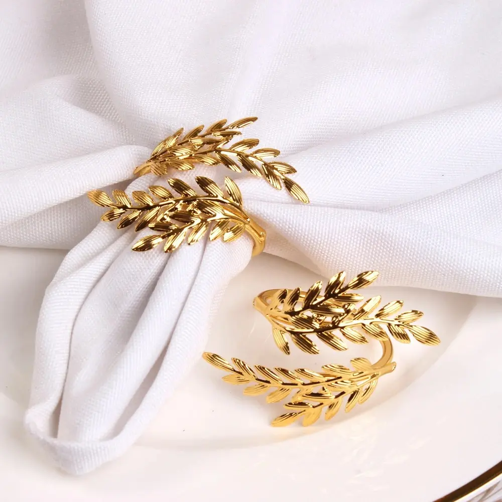 Großhandel Creative Restaurant Hotel Tisch Golden Wheat Ear Servietten ring