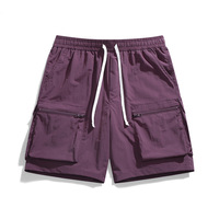 Shorts de travail d'été de marque à la mode pour hommes 100% Nylon tissé matériel de soie glacée taille moyenne pantalons décontractés longs grande poche conception de cargaison