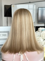 Perruque juive SHY Lace Front blonde en cheveux humains vierges, ondulations naturelles, confortable pour un usage quotidien, OEM ODM