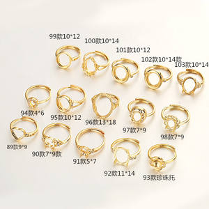 믹스 스타일 무딘 광택 매트 마무리 골드 세미 제조 완료 수제 DIY 반지 찾기 기본 홀더 저렴한 도매 - Product Image 3