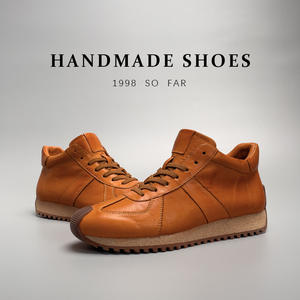 รองเท้าหนังลำลองเปิดนิ้วเท้ากลางสีน้ำตาลรองเท้ากีฬาสำหรับผู้ชายดีไซน์ด้านบนเป็นหนังแท้ตาข่ายกันลื่น - Product Image 3