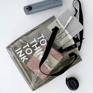 Bolsa de mano ZORAS plástico ligero PVC Mog, alta calidad moda generoso negro cosméticos y papelería 1 pieza/bolsa OPP cremallera en blanco CN;ZHE - Product Image 2