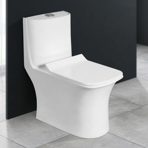 WC monobloc en céramique vitrifiée à poser au sol, chasse d'eau cyclonique, double chasse, siège de toilette intelligent, réservoir encastré, pour salle de bain moderne - Product Image 4