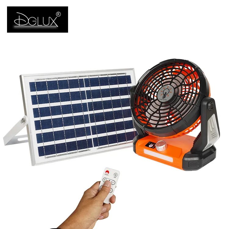 DGLUX 18w Solar betriebener Lüfter Home Tragbarer Ständer USB Wiederauf ladbarer Solar tisch lüfter mit Fernbedienung