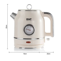 Bouilloire électrique hygiénique et sûre en acier inoxydable 304 à double paroi, anti-séchage, base rotative à 360 degrés, usage domestique, chauffage rapide