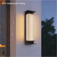 Lampe murale solaire LED extérieure en aluminium, moderne, étanche, à fixation murale pour balcons, patios et jardins