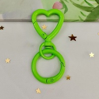 Anneau de ressort rotatif en métal coloré en forme de cœur, petit anneau de ressort rouge pêche, fermoir rotatif pour bijoux, porte-clés, chaîne à bagages, accessoire de bricolage