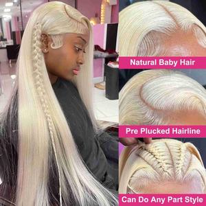 Peluca de Cabello Humano con Frente de Encaje HD 13x4, Rubio 613, Encaje Completo, 200% de Densidad, Pelucas de Cabello Humano con Frente de Encaje HD 13x6, Proveedores de Pelucas, Prepluck - Product Image 4