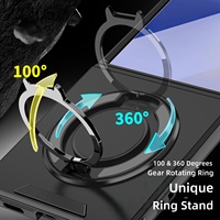 Casing HP Magnetik Mewah dengan Ring Holder untuk Samsung Z Flip 8 Z FLIP 7 Ponsel Lipat, Penyangga Magnetik, Pelindung HP Fold 8 Fold 7