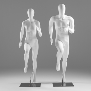 ホットセール中のグラスファイバー製ランニングポーズ筋肉質全身男性女性スポーツマネキン（頭部付き、アスレチックウェア展示用） - Product Image 2