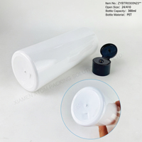 Bouteilles en plastique PET cylindriques blanches de 300 ml (10 oz) avec bouchon à clapet, rechargeables, pour shampoing, lotion, crème pour le visage, crème pour le corps, sérum pour le soin de la peau