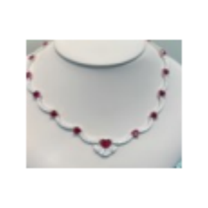 Collar con colgante de corazón de rubí de Plata de Ley 925 más vendido, joyería de moda de lujo con chapado en rodio a la venta - Product Image 1