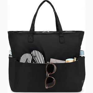 Sac fourre-tout décontracté rose durable avec broderie, grande capacité, éco-responsable, idéal pour la plage ou le shopping, échantillon gratuit - Product Image 1