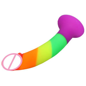 Jouets sexuels pour adultes en silicone liquide multicolores, produits de la fierté <span class=keywords><strong>gay</strong></span>, énorme pénis arc-en-ciel avec <span class=keywords><strong>ventouse</strong></span>, <span class=keywords><strong>gode</strong></span> - Product Image 4