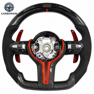 Volante Deportivo de Fibra de Carbono con LED y Base Plana para las Series 2/3/5 X4/X3M/F30/F35/F31/F32/F10/F20/F18/F11/F07 M3/M5 - Product Image 1